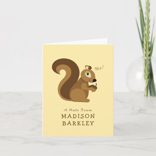 かわいいキッズの森のスクワレル ノートカード (正面)