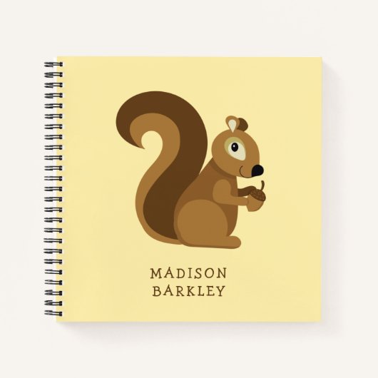 かわいいキッズの森の squirrel ノートブック (正面)
