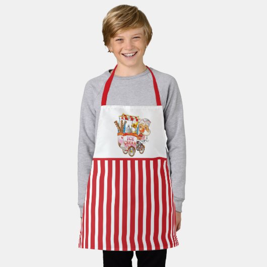 かわいいキッズアイス エプロン (着用した状態)