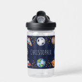 かわいいキッズアウタースペース新学期 ウォーターボトル (正面)