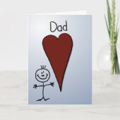 かわいいキッズアートスティックフィギュア父の日 カード (正面)
