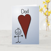 かわいいキッズアートスティックフィギュア父の日 カード (黄色い花)