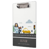 かわいいキッズアーバンシティ車の道路街並み クリップボード (左)