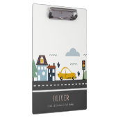 かわいいキッズアーバンシティ車の道路街並み クリップボード (右)