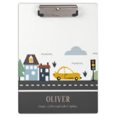 かわいいキッズアーバンシティ車の道路街並み クリップボード (正面)