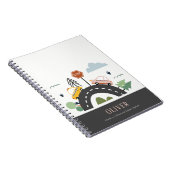 かわいいキッズアーバンシティ車の道路街並み ノートブック (右側)