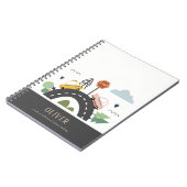 かわいいキッズアーバンシティ車の道路街並み ノートブック (左側)