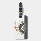 かわいいキッズアーバンシティ車の道路街並み ラゲッジタグ (正面縦)