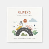 かわいいキッズアーバン車の道路任意の年齢誕生日 スタンダードカクテルナプキン (正面)