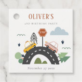 かわいいキッズアーバン車の道路任意の年齢誕生日 フェイバータグ (正面)