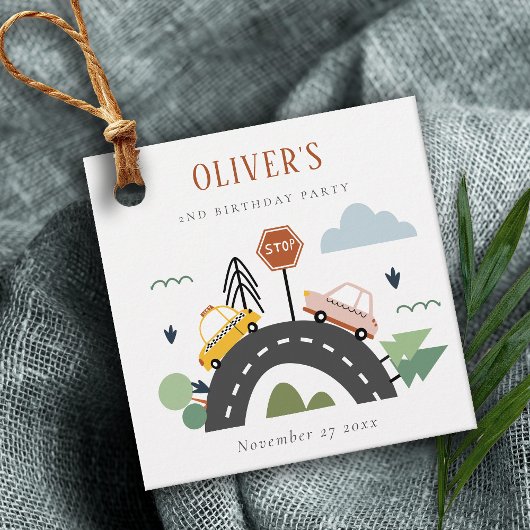 かわいいキッズアーバン車の道路任意の年齢誕生日 フェイバータグ