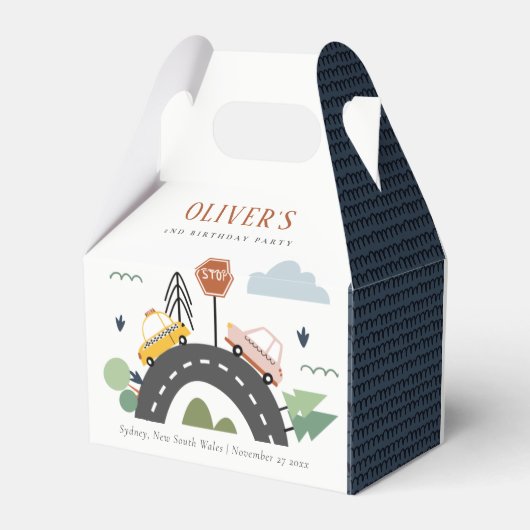 かわいいキッズアーバン車の道路任意の年齢誕生日 フェイバーボックス (裏面サイド)