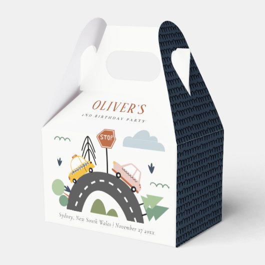 かわいいキッズアーバン車の道路任意の年齢誕生日 フェイバーボックス (正面サイド)