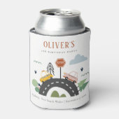 かわいいキッズアーバン車の道路任意の年齢誕生日 缶クーラー (缶正面)