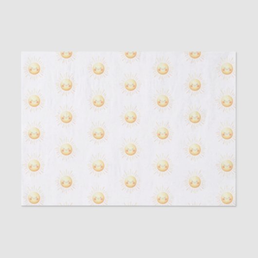 かわいいキッズイエローサンシャイン10lbティッシュペーパー、白 薄葉紙 (正面)