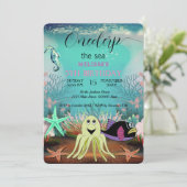 かわいいキッズウォーターカラーオンダーザシー誕生日I 招待状 (スタンド正面)