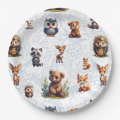 かわいいキッズウッドランド動物のパターン ペーパープレート (正面)