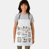 かわいいキッズエプロンラブ料理キッチンおもしろい エプロン (インサイチュ)