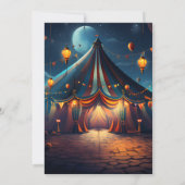 かわいいキッズカーニバルサーカスショー1st誕生日 招待状 (裏面)