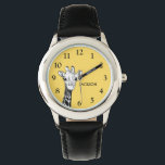 かわいいキッズキッズキリンパーソナライズされた 腕時計<br><div class="desc">可愛い黄色のパーソナライズされたキリンの名前の腕時計。パーソナライズする簡単素晴らしとクリスマスのための贈り物を作る，誕生日や他のすべての機会。</div>