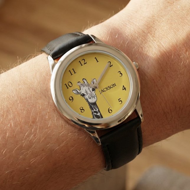 かわいいキッズキッズキリンパーソナライズされた 腕時計 (クリエイターアップロード済み)