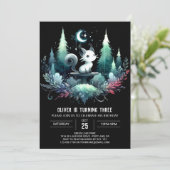 かわいいキッズキャット誕生日 招待状 (スタンド正面)