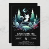 かわいいキッズキャット誕生日 招待状 (正面/裏面)