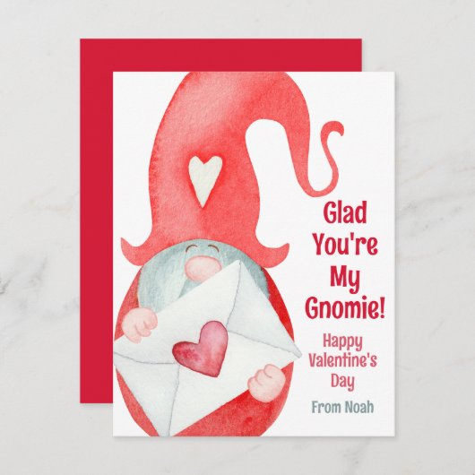 かわいいキッズクラスルームのバレンタインデー格言 シーズンカード (正面/裏面)