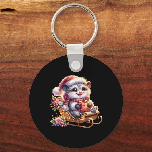 かわいいキッズクリスマスのポッサムグラフィック服Gi キーホルダー (正面)