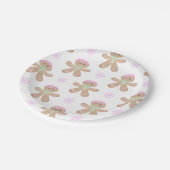 かわいいキッズクリスマスジンジャーブレッドのクッキーパターン ペーパープレート (アングル)