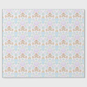 かわいいキッズクリスマスジンジャーブレッドのクッキーパターン ラッピングペーパー (フラット)