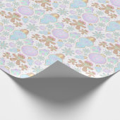 かわいいキッズクリスマスジンジャーブレッドのクッキーパターン ラッピングペーパー (角)