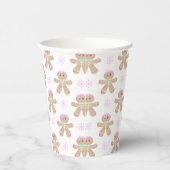 かわいいキッズクリスマスジンジャーブレッドのクッキーパターン 紙コップ (右)