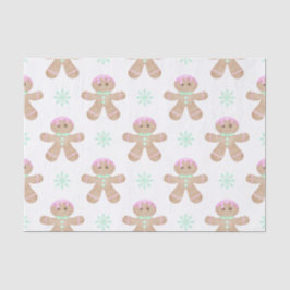 かわいいキッズクリスマスジンジャーブレッドのクッキーパターン 薄葉紙