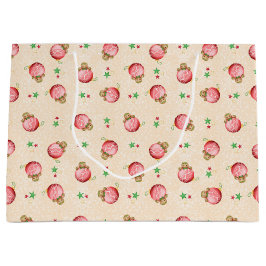 かわいいキッズクリスマスジンジャーブレッドマンクッキー ラージペーパーバッグ