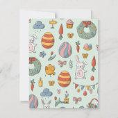 かわいいキッズグリーン自然バニーエッグハッピーイースター シーズンカード (裏面)