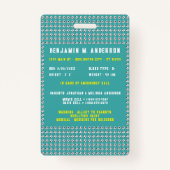 かわいいキッズサッカーカラフルのカスタムフォトチャイルド バッジ (裏面)