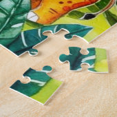 かわいいキッズサファリジャングルの動物パーソナライズされた名 ジグソーパズル (側面)