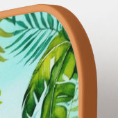 かわいいキッズサファリジャングルの動物パーソナライズされた名 ピックルボールラケット (左詳細)