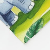 かわいいキッズサファリジャングルの動物パーソナライズされた名 フリースブランケット (角)