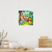 かわいいキッズサファリジャングルの動物パーソナライズされた名 ポスター (キッチン)