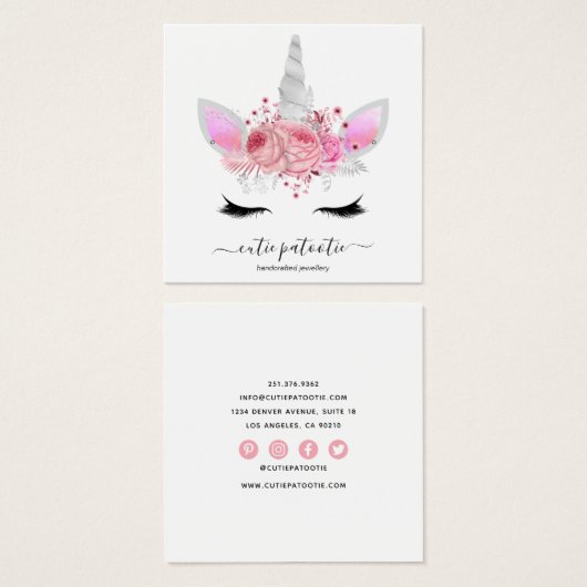 かわいいキッズジュエリーユニコーンイヤリング (正面&裏面)