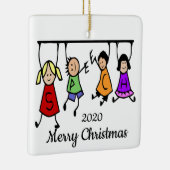 かわいいキッズスピーチセラピストワードカスタム日付 セラミックオーナメント (右)