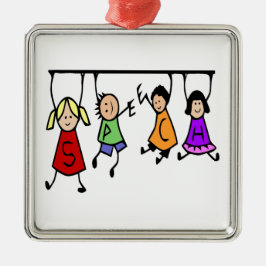 かわいいキッズスピーチセラピスト語 メタルオーナメント