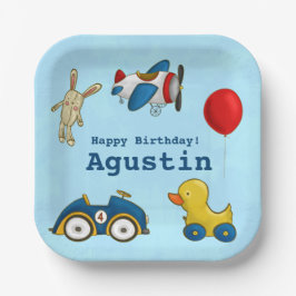 かわいいキッズトイズハッピーバースデー ペーパープレート