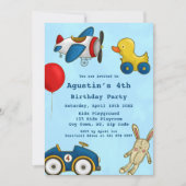 かわいいキッズトイズバースデーパーティー 招待状 (正面)