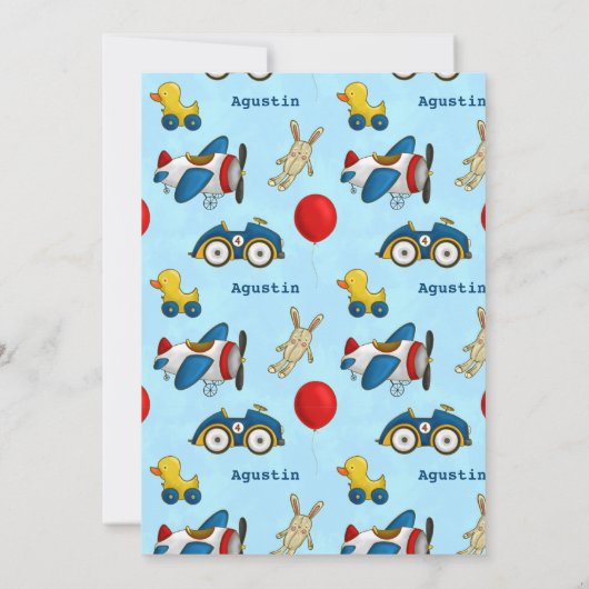 かわいいキッズトイズバースデーパーティー 招待状 (裏面)