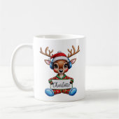 かわいいキッズトナカイのクリスマスマグカップ コーヒーマグカップ (左)