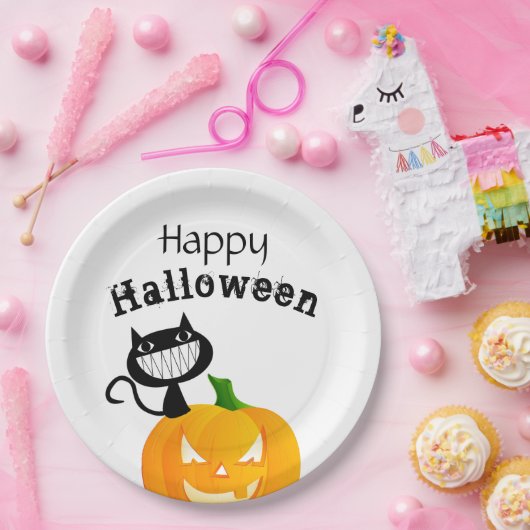 かわいいキッズトリックまたはトリートハッピーハローウィンパーティー ペーパープレート (パーティー)