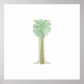 かわいいキッズトロピカルツリーモノグラムI子供部屋 ポスター (正面)